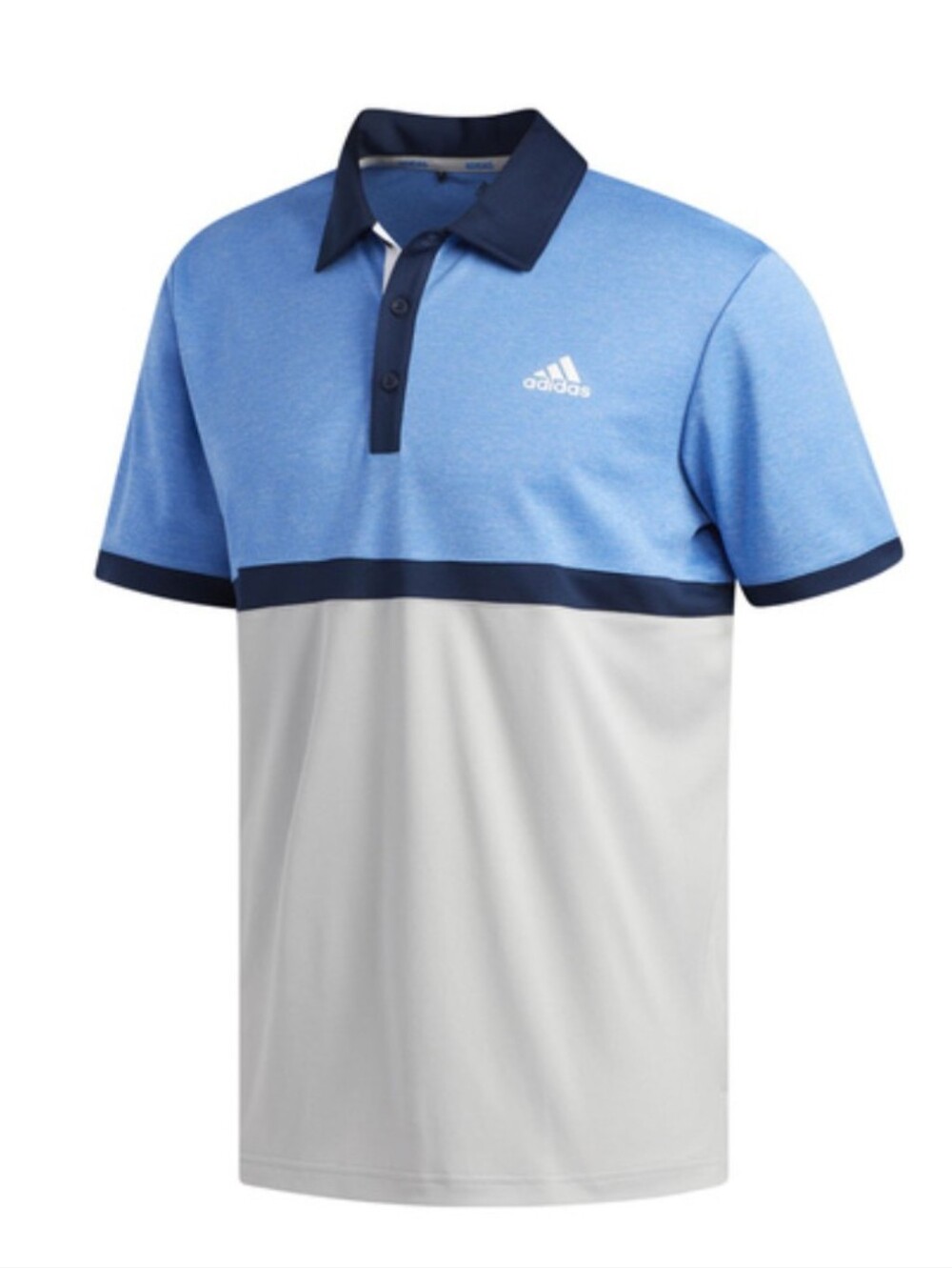 adidas Men’s Light Blue/Navy/White Golf Polo